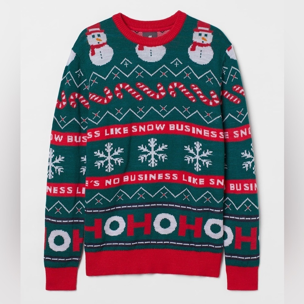 Christmas Knit Sweater Ugly Christmas Sweater Crewneck Large
